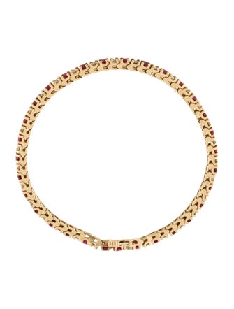 Bracelet 14K Ruby & Diamond Tennis Link Bracelet