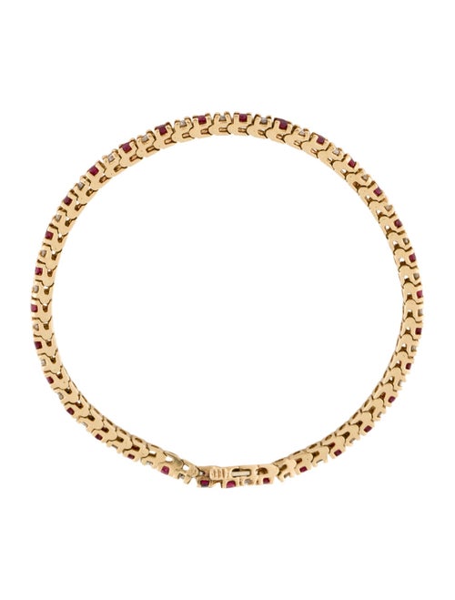 Bracelet 14K Ruby & Diamond Tennis Link Bracelet