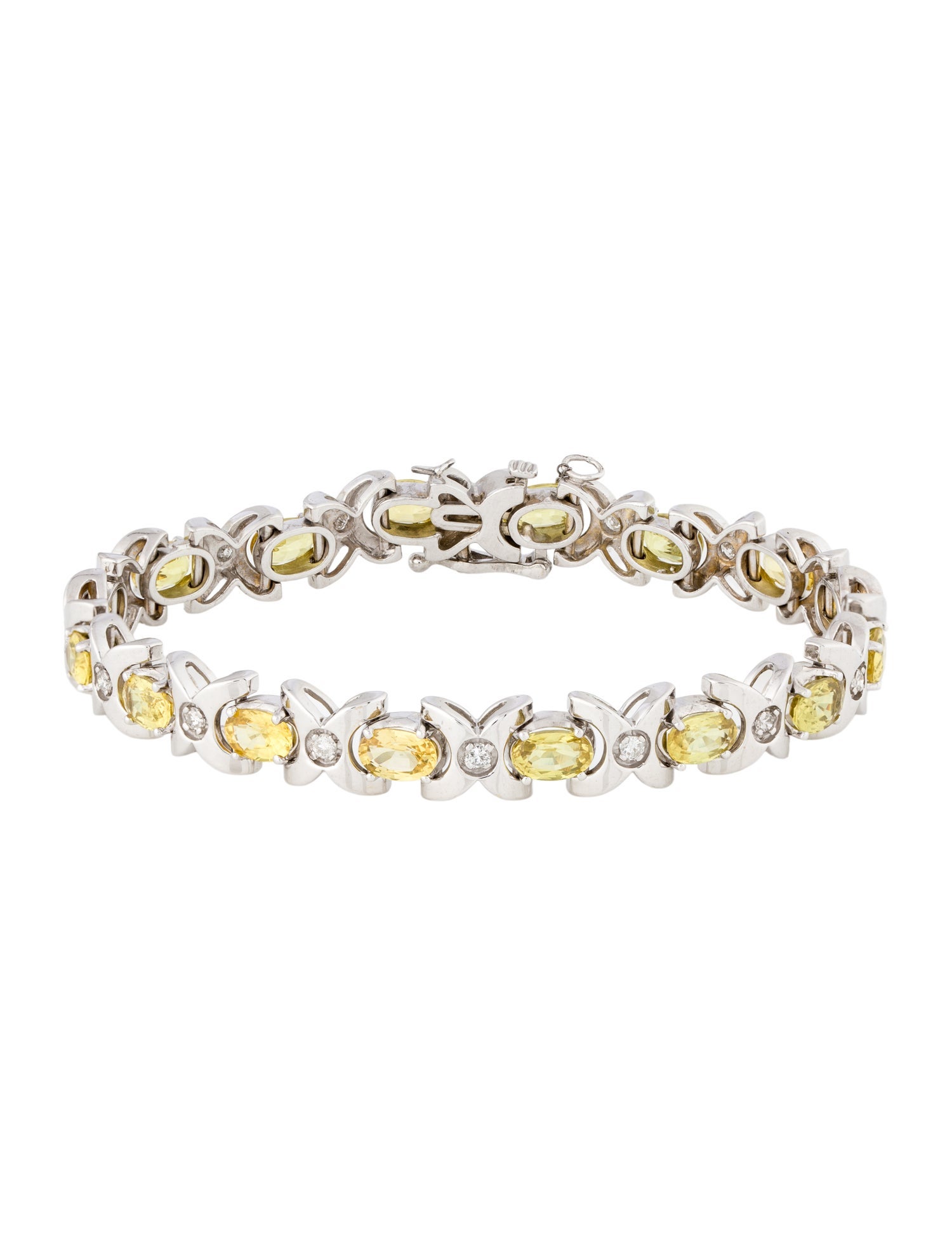Bracelet 14K 8.75ctw Yellow Sapphire & Diamond Link