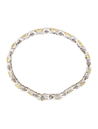 Bracelet 14K 8.75ctw Yellow Sapphire & Diamond Link Bracelet