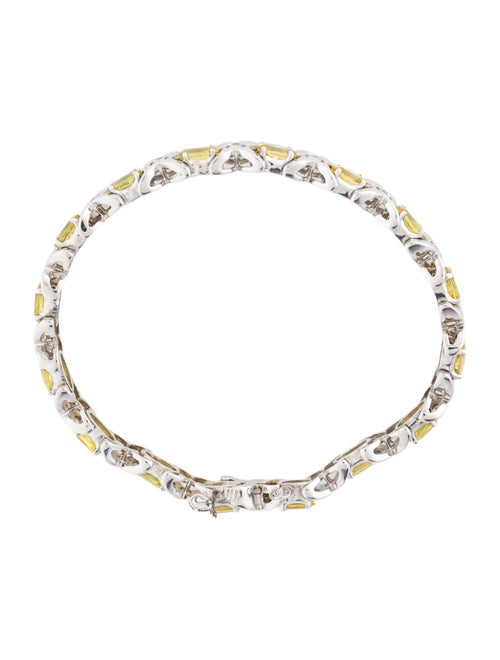 Bracelet 14K 8.75ctw Yellow Sapphire & Diamond Link Bracelet