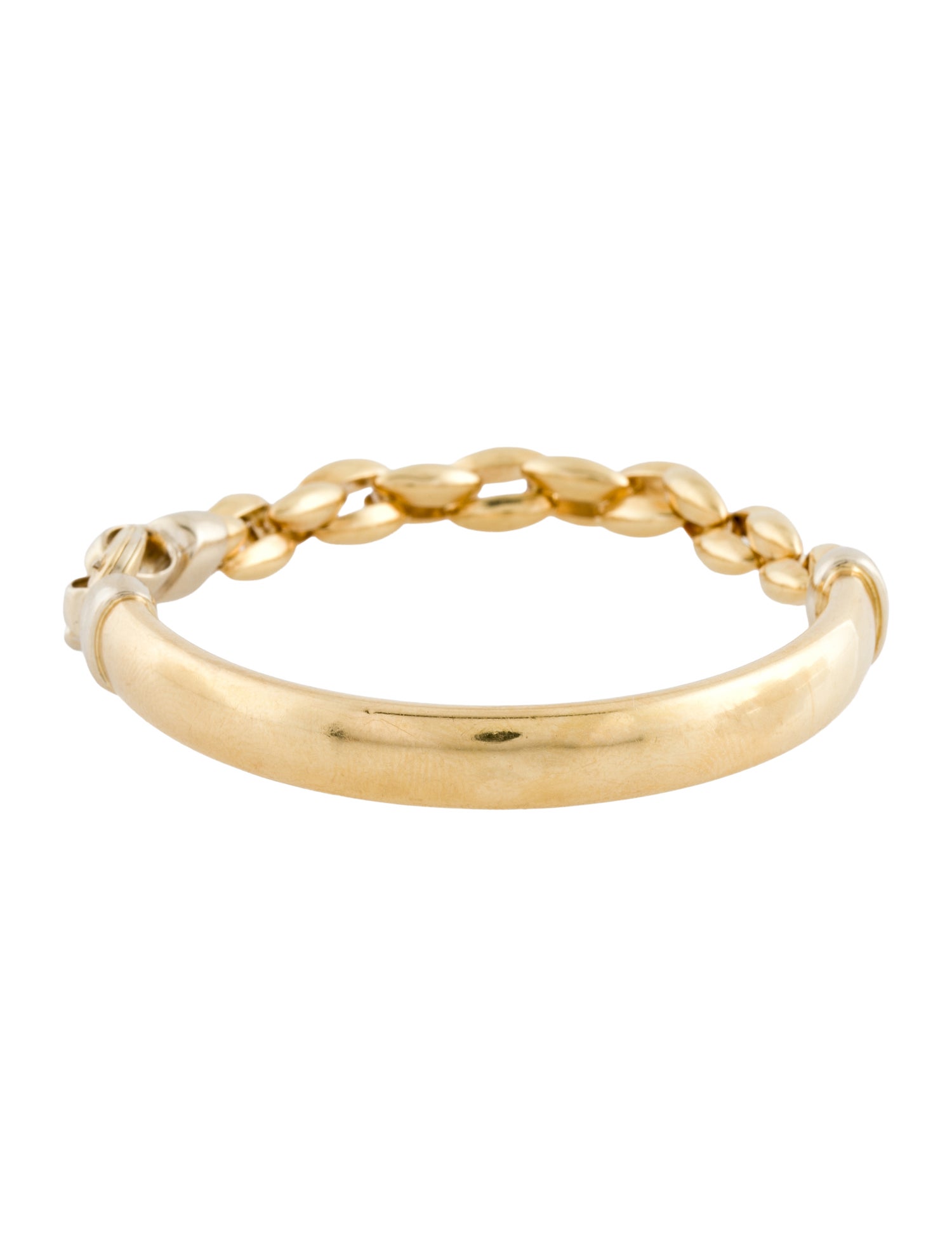 Bracelet 18K Half Bangle Half Chain Link