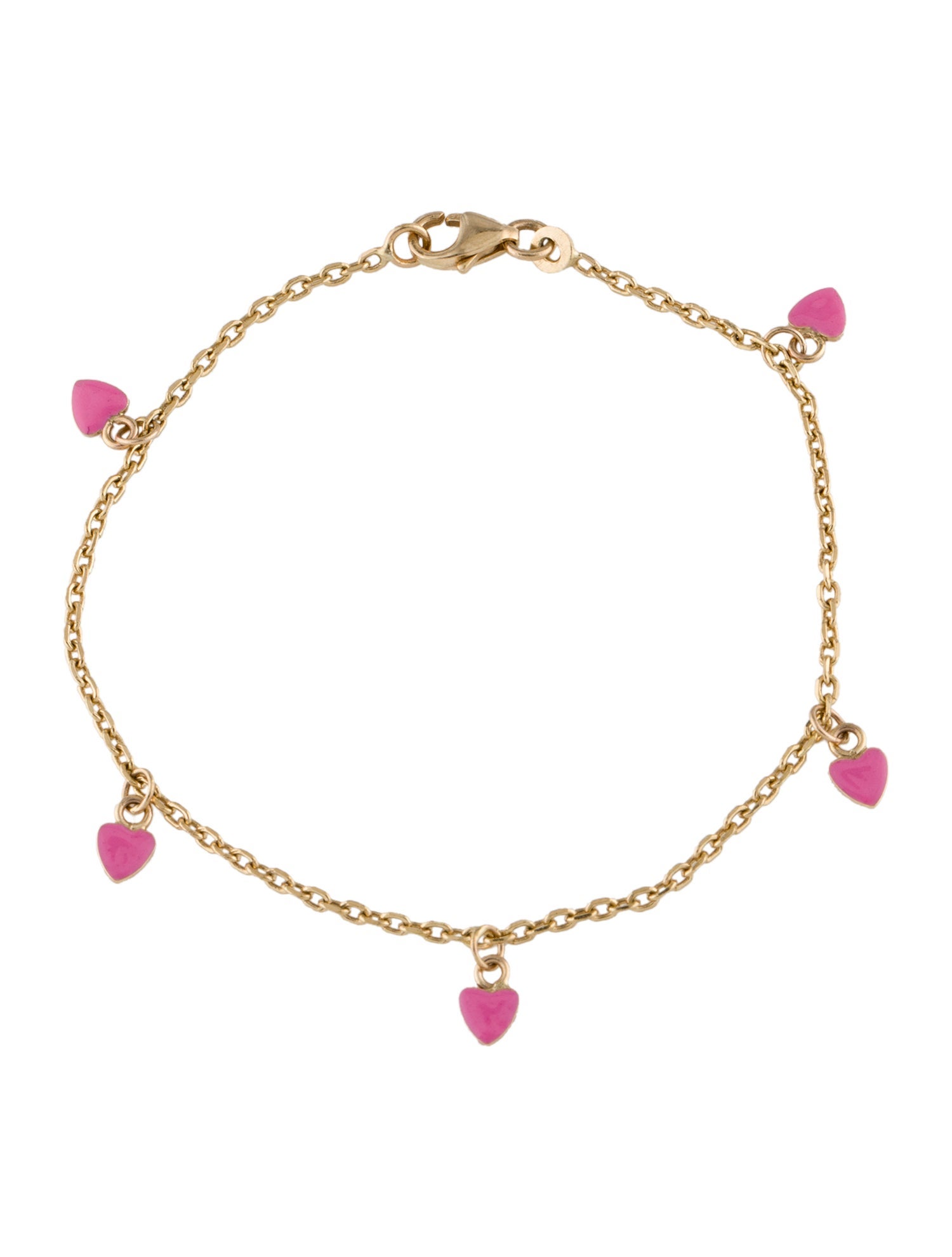 Bracelet 14K Enamel Heart Charm Bracelet