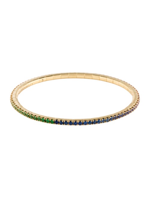 Roberto Demeglio 18K Sapphire & Tsavorite Garnet Flexible Bangle Bracelet