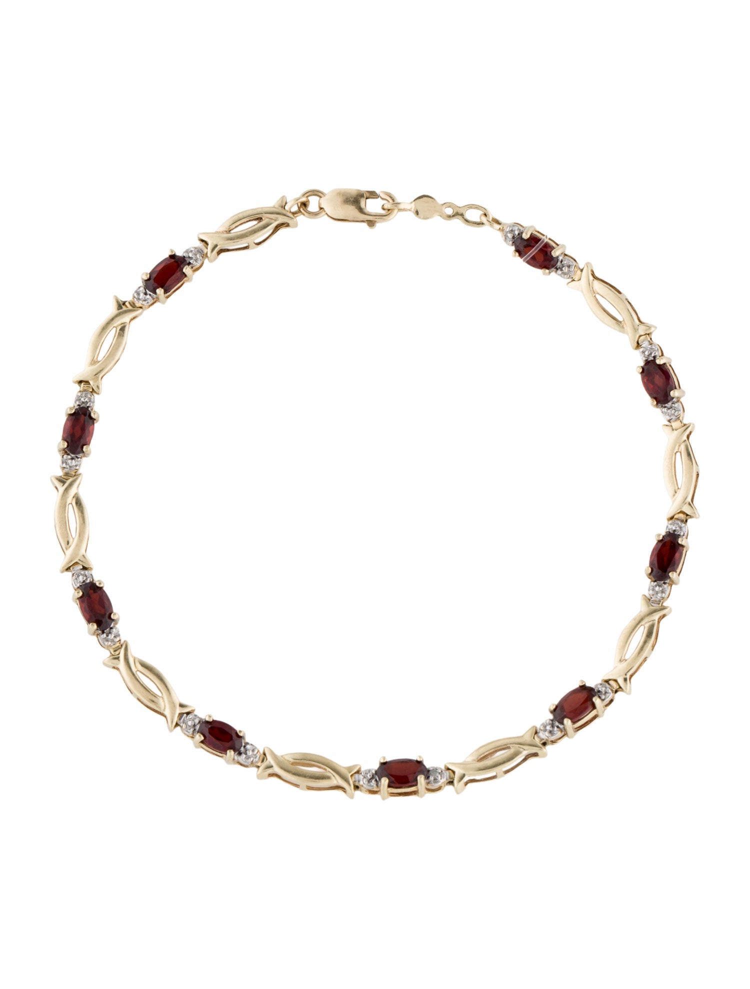 Bracelet 10K 3.08ctw Garnet Link