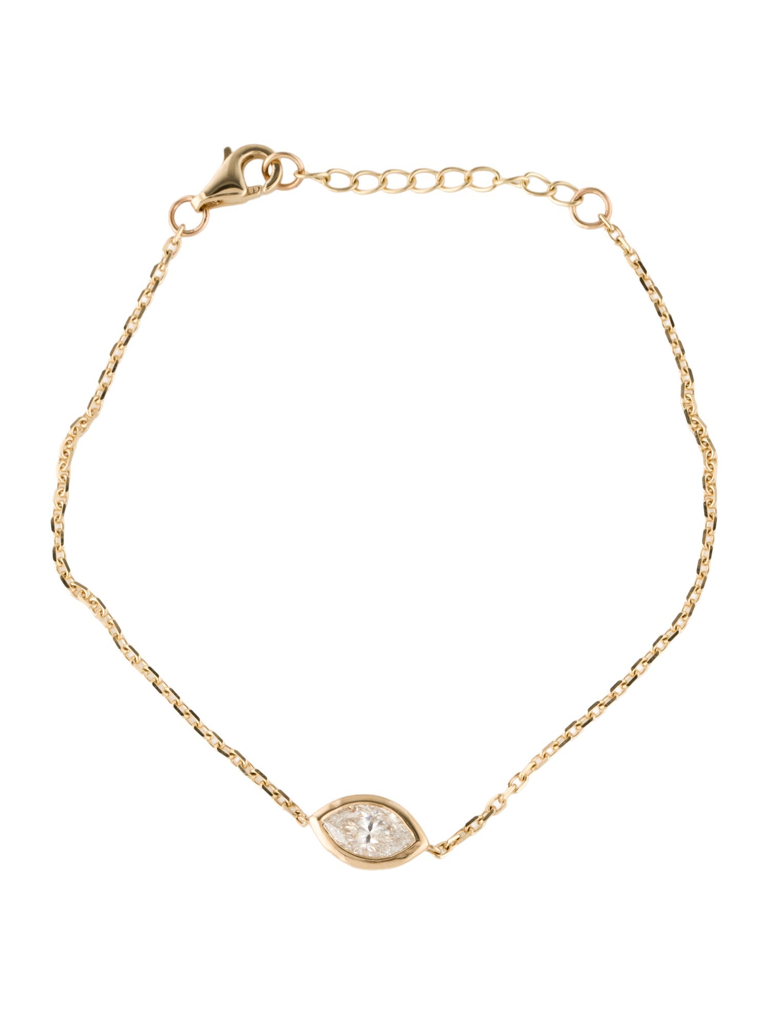 Bracelet 14K Diamond Station Link Bracelet