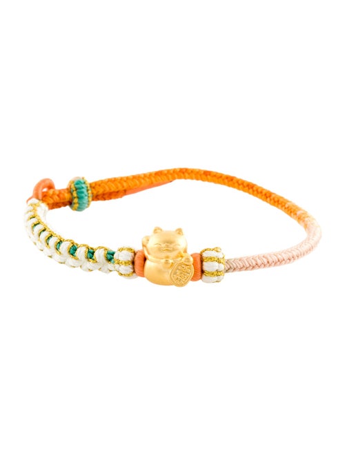 Bracelet 24K Lucky Cat Charm Cord Bracelet