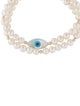 Bracelet 14K Mother of Pearl, Pearl & Resin Evil Eye Charm Bracelet