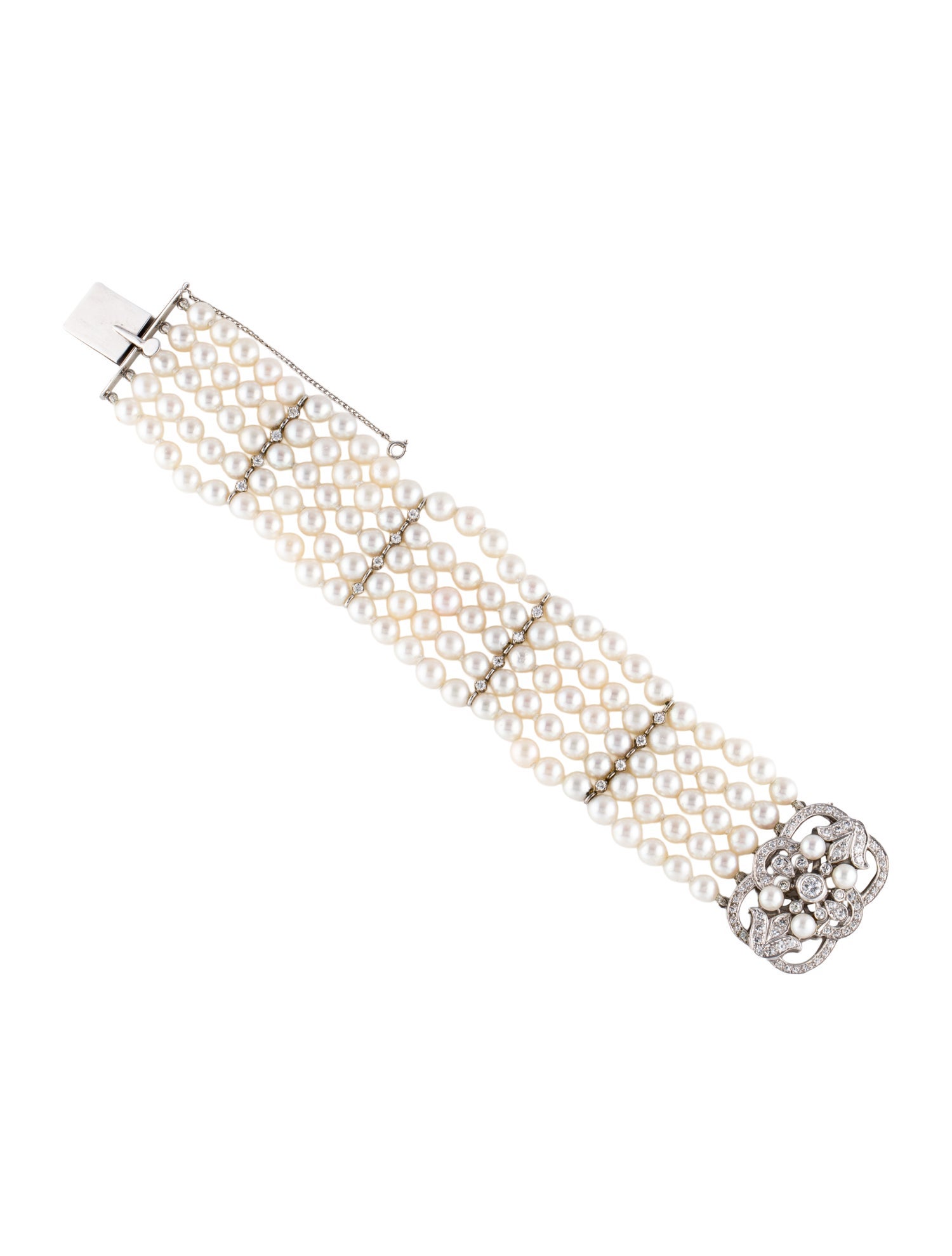 Bracelet 14K Pearl & Diamond Multistrand