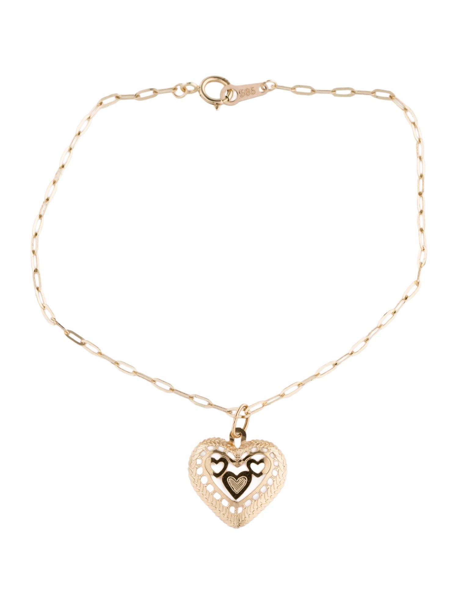 Bracelet 14K Heart Charm