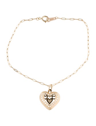 Bracelet 14K Heart Charm Bracelet