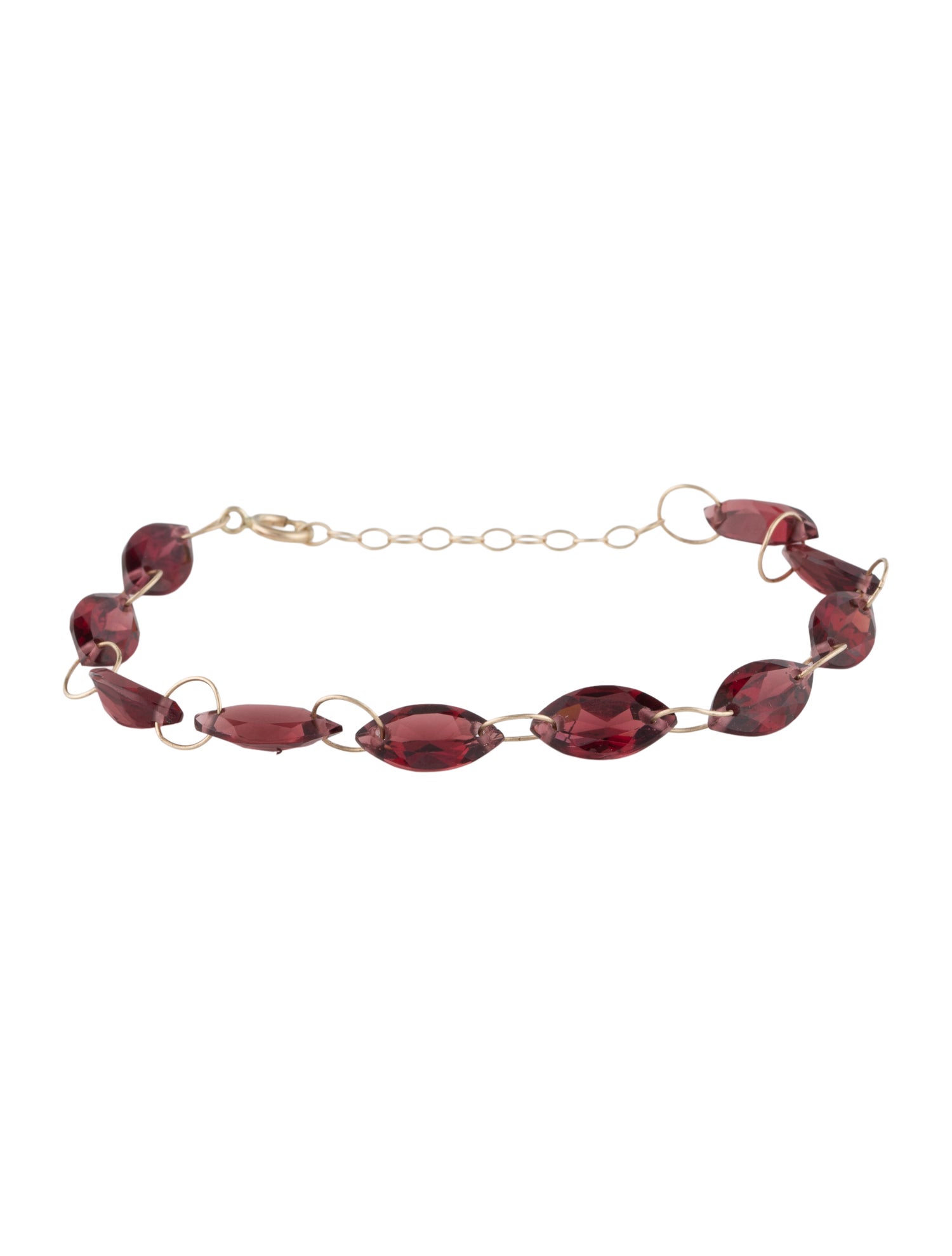 Bracelet 14K Garnet Bead Bracelet