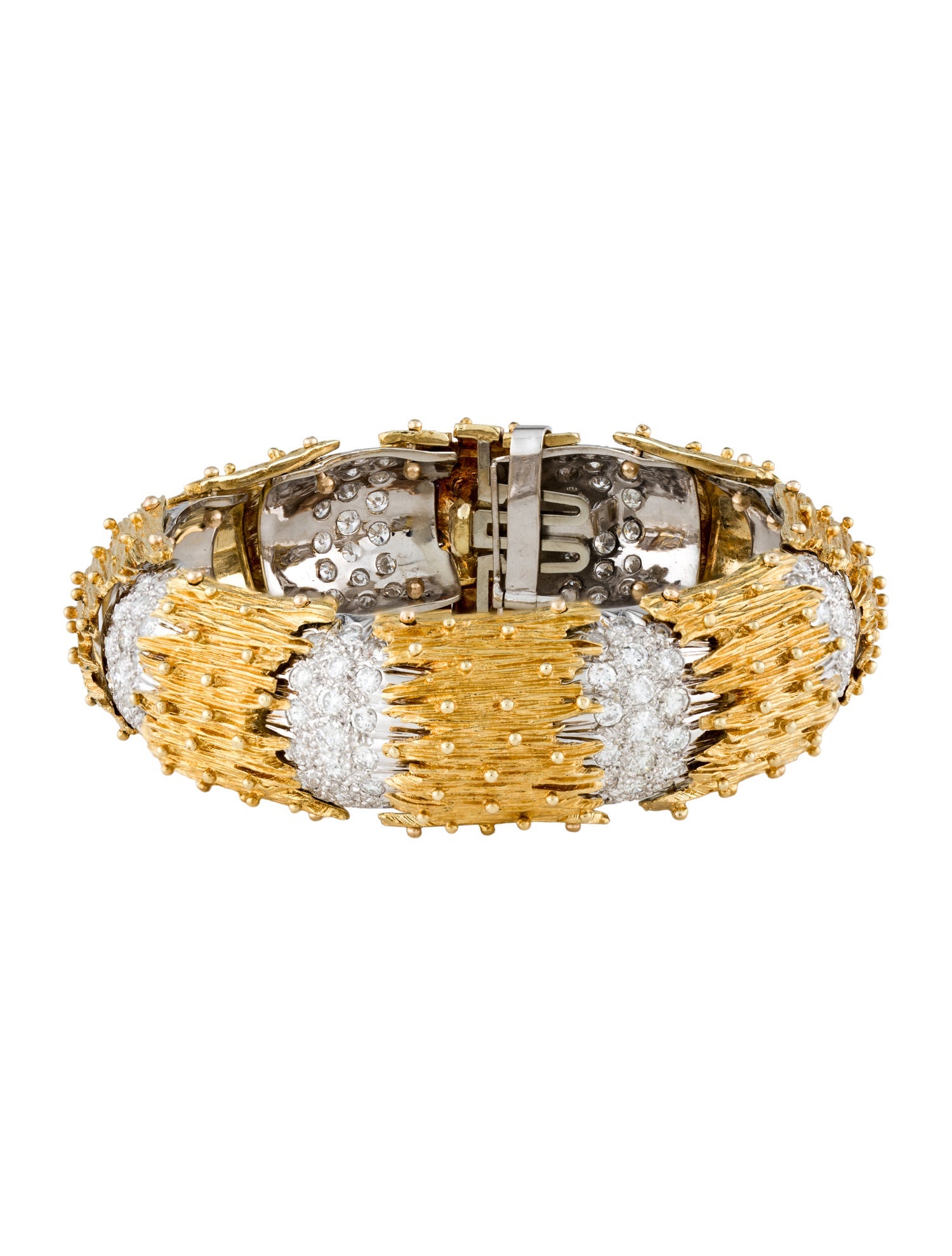 Bracelet Vintage 7.52ctw Diamond Brutalist LInk