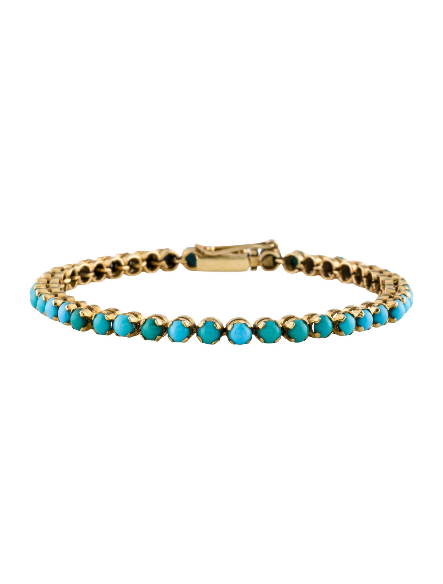 Bracelet 18K 7.26ctw Turquoise Link Bracelet