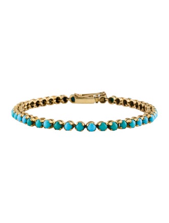 Bracelet 18K 7.26ctw Turquoise Link Bracelet