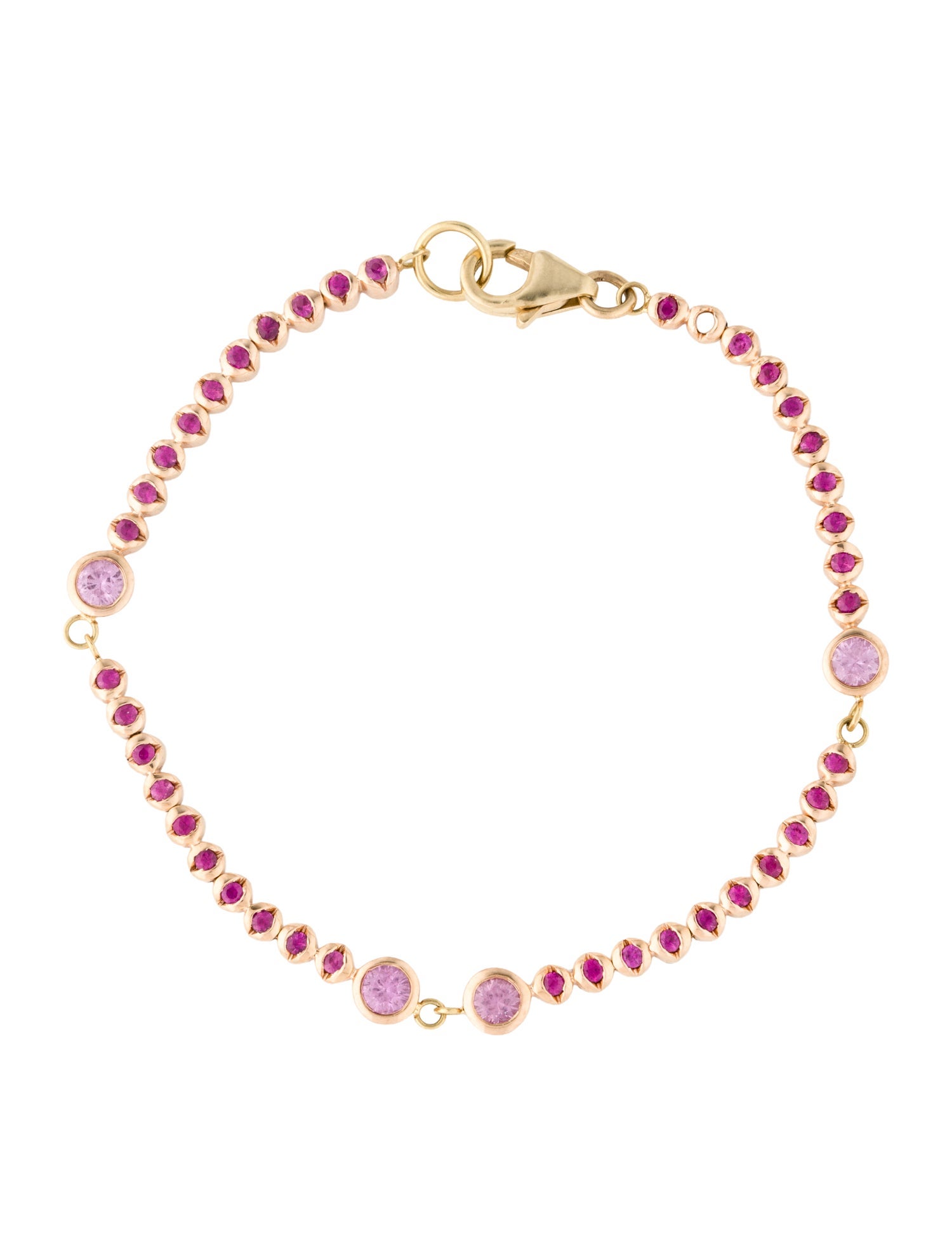 Bracelet 14K 1.10ctw Sapphire & Ruby Link Bracelet