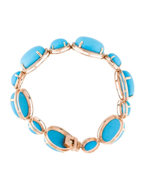 Bracelet Yael 18K 62.53ctw Turquoise & Diamond Double Row Bracelet