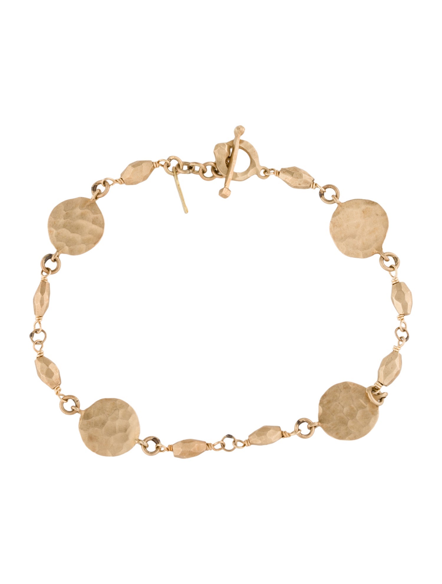 Bracelet 14K Hammered Link Bracelet