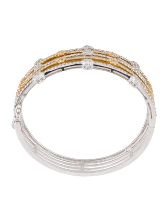 Bracelet 18K Two-Tone 3.33ctw Diamond Open Floral Bangle Bracelet
