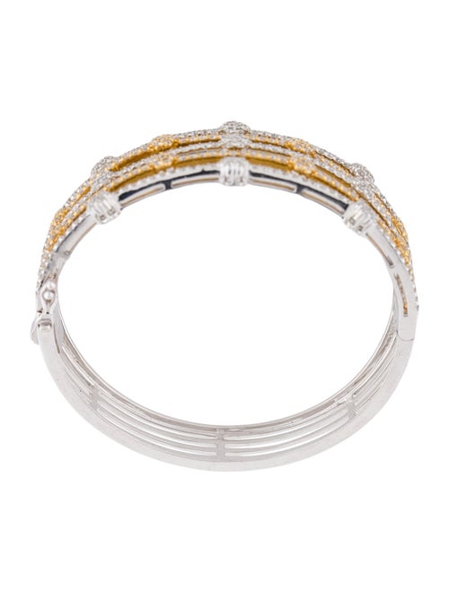 Bracelet 18K Two-Tone 3.33ctw Diamond Open Floral Bangle Bracelet