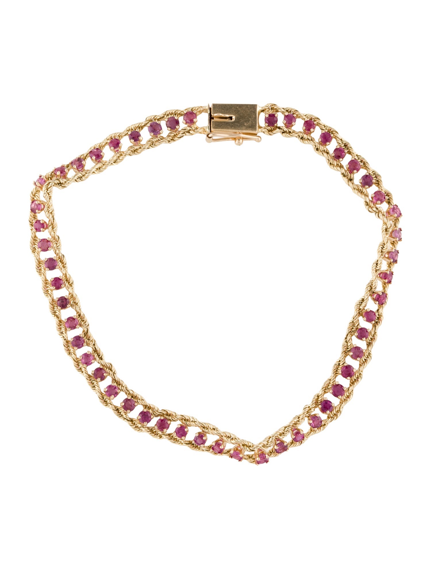 Bracelet 14K 1.75ctw Ruby Rope Link