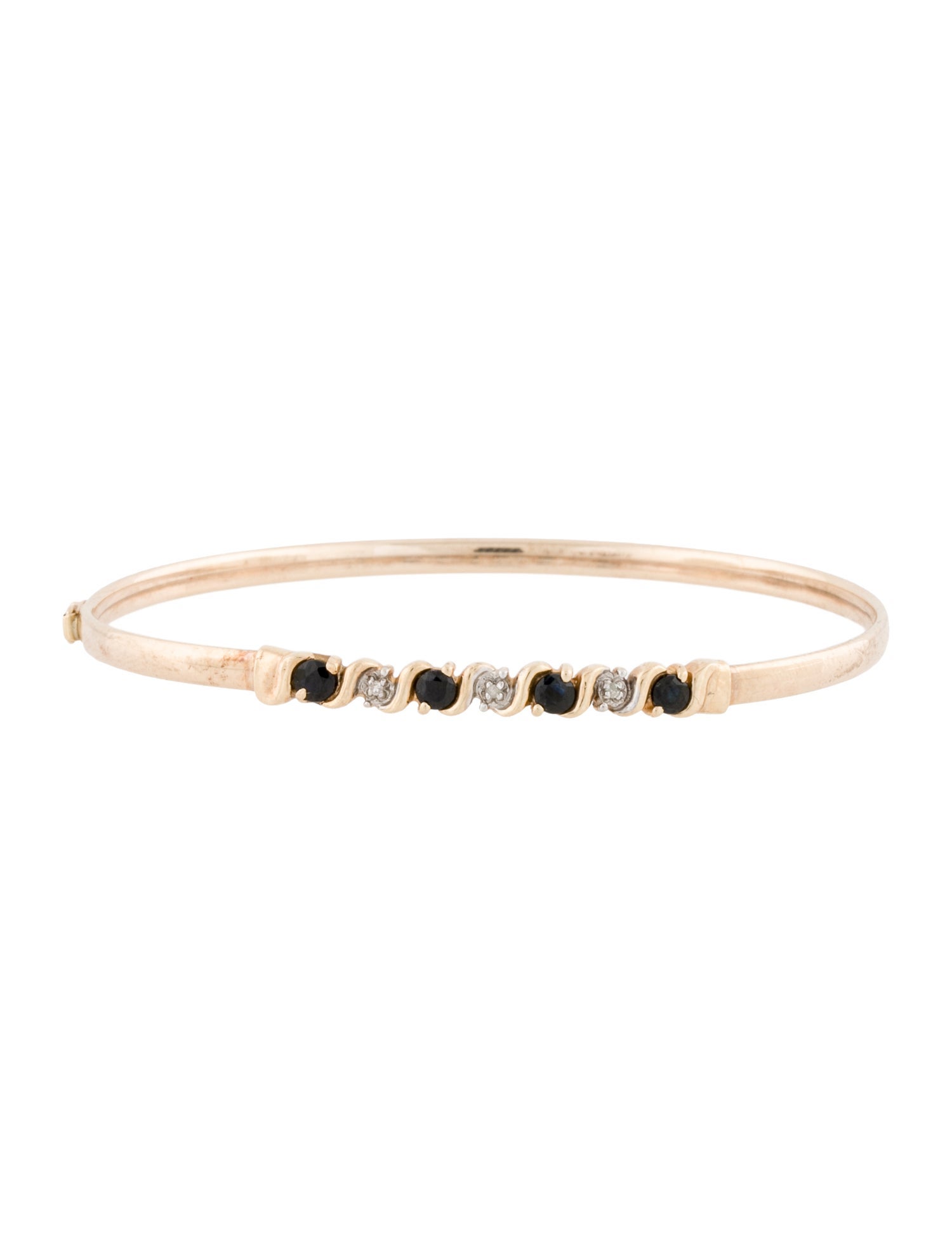 Bracelet 10K Sapphire & Diamond Bangle