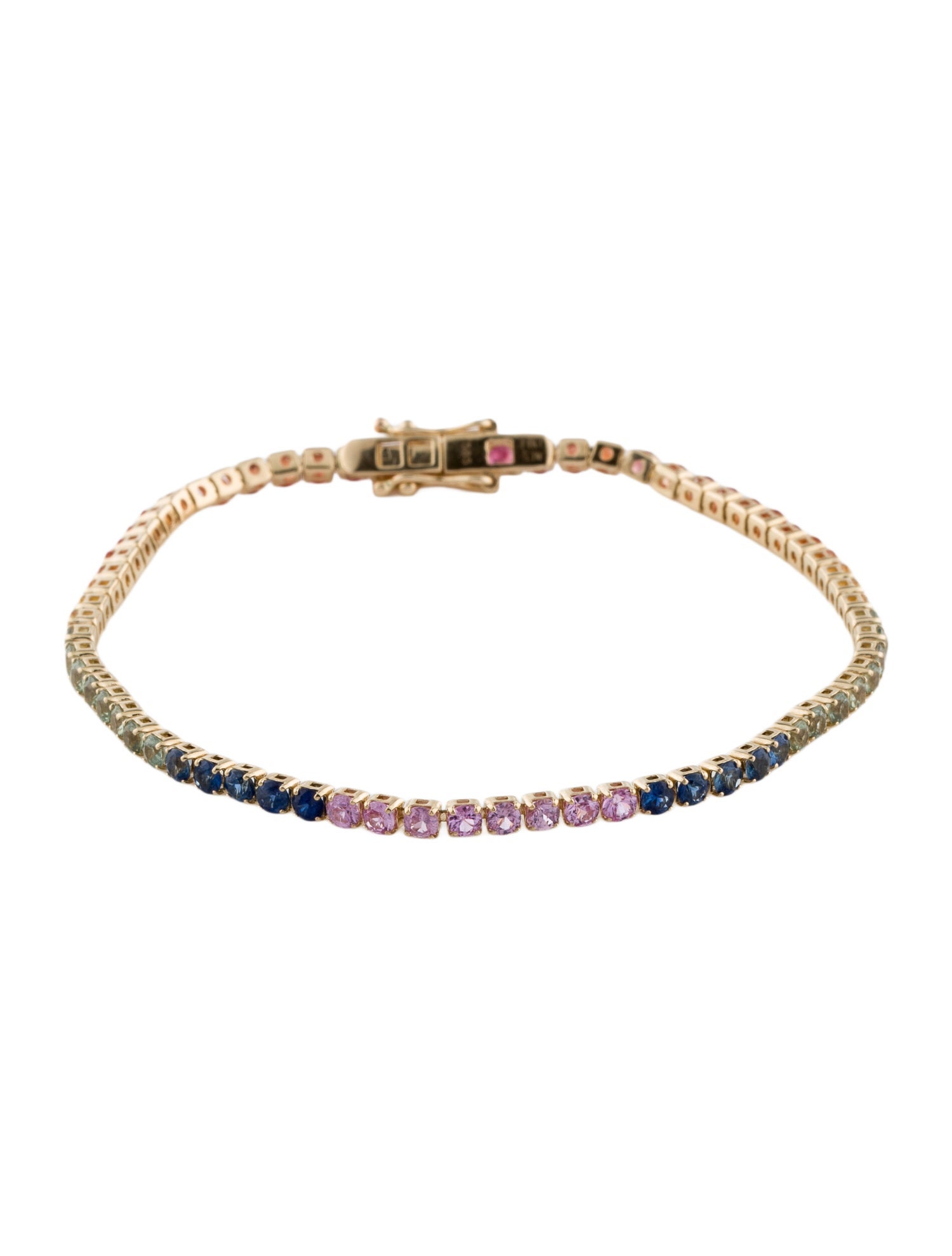 Bracelet 14K Ruby & Sapphire Rainbow Tennis