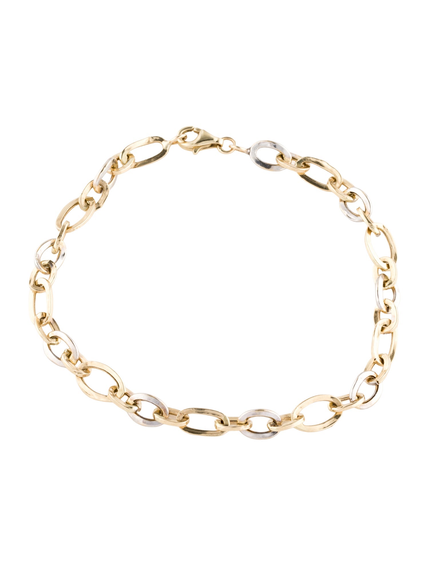 Bracelet 14K Two-Tone Mixed Link Bracelet