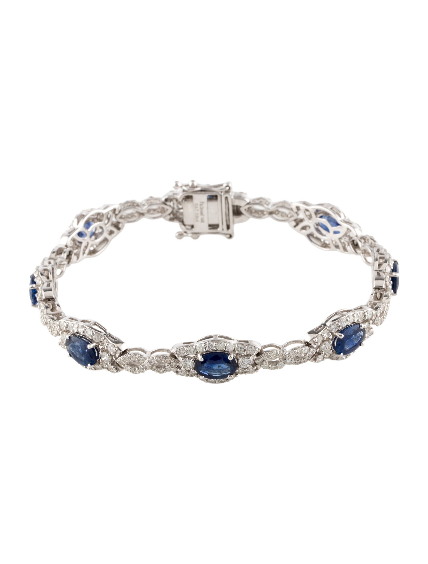 Bracelet Michael Christoff 14K 5.92ctw Sapphire & Diamond Tennis Link