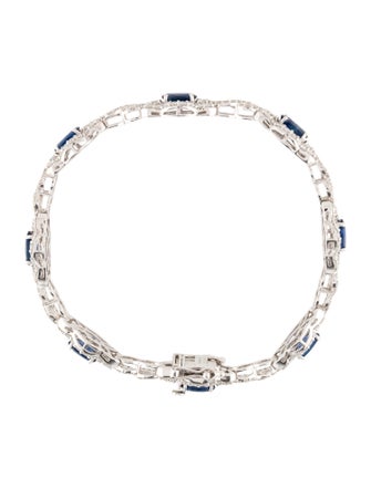 Bracelet Michael Christoff 14K 5.92ctw Sapphire & Diamond Tennis Link Bracelet
