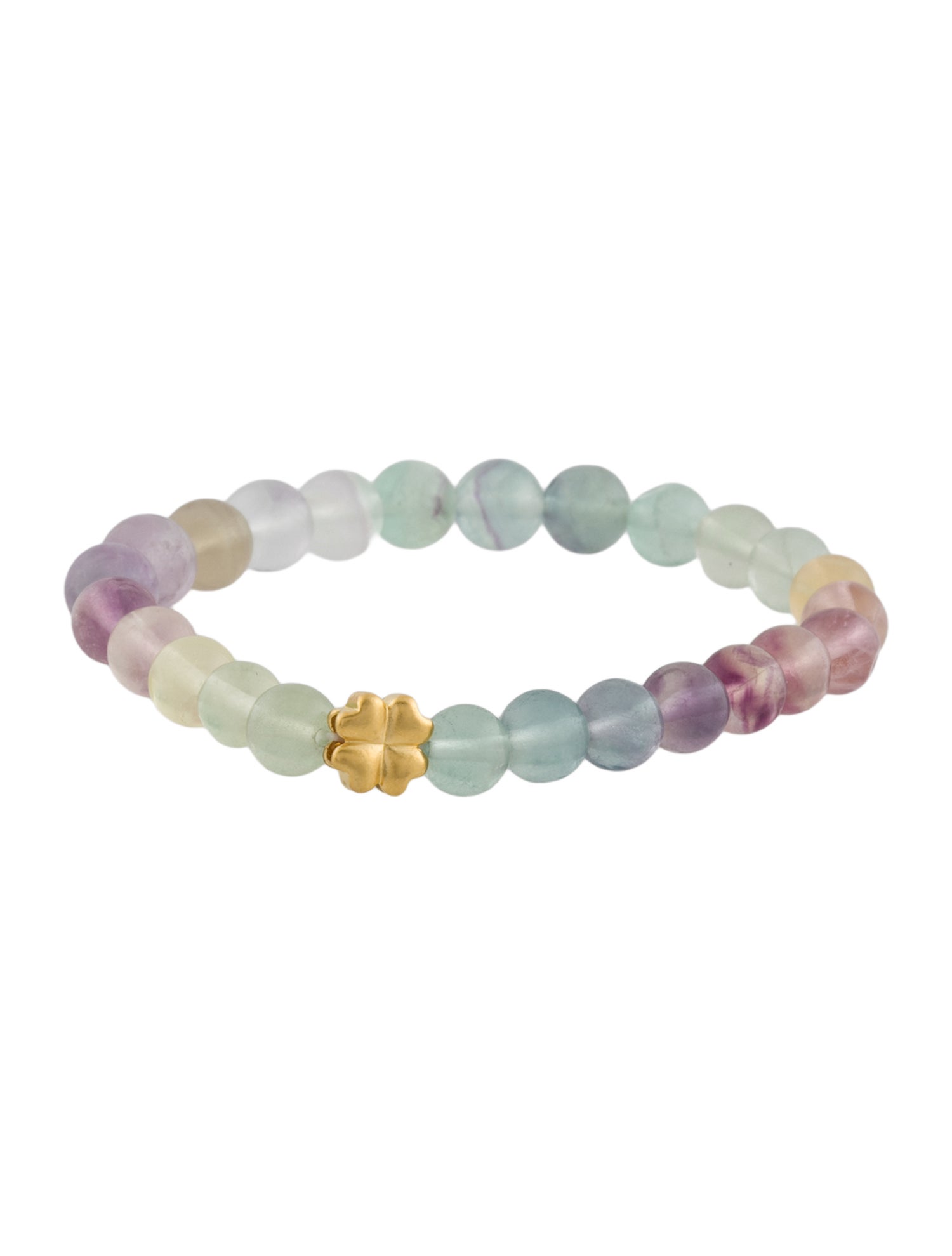 Bracelet 24K Fluorite Bead Stretch