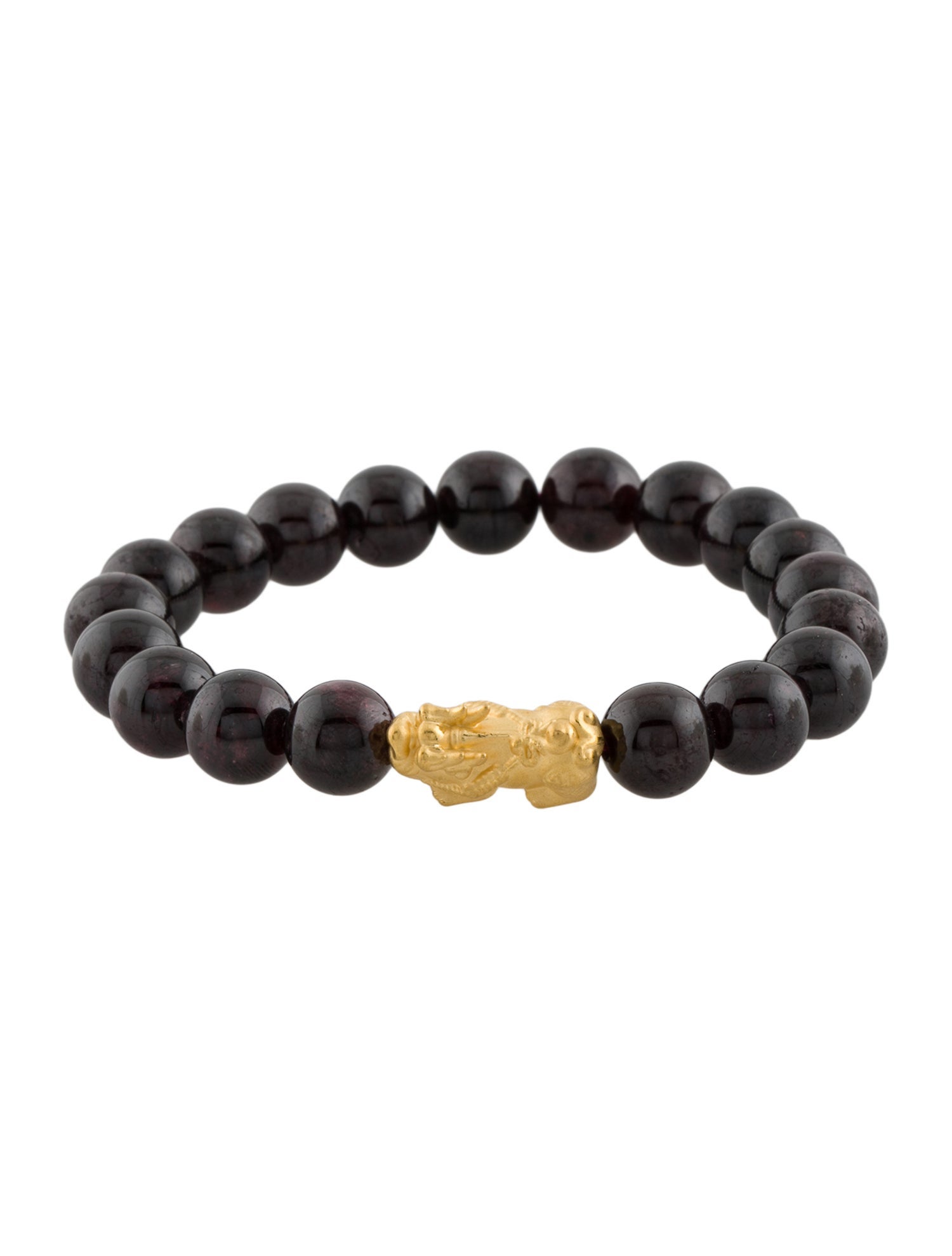Bracelet 24K Garnet Tiger Charm Bead