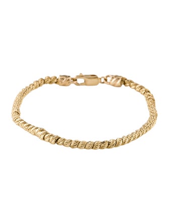 Bracelet 14K Textured Link Bracelet