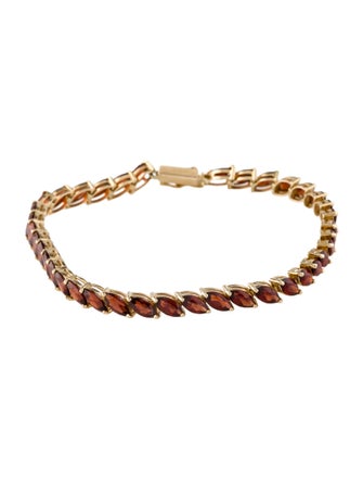 Bracelet 14K 10.36ctw Garnet Tennis Link Bracelet