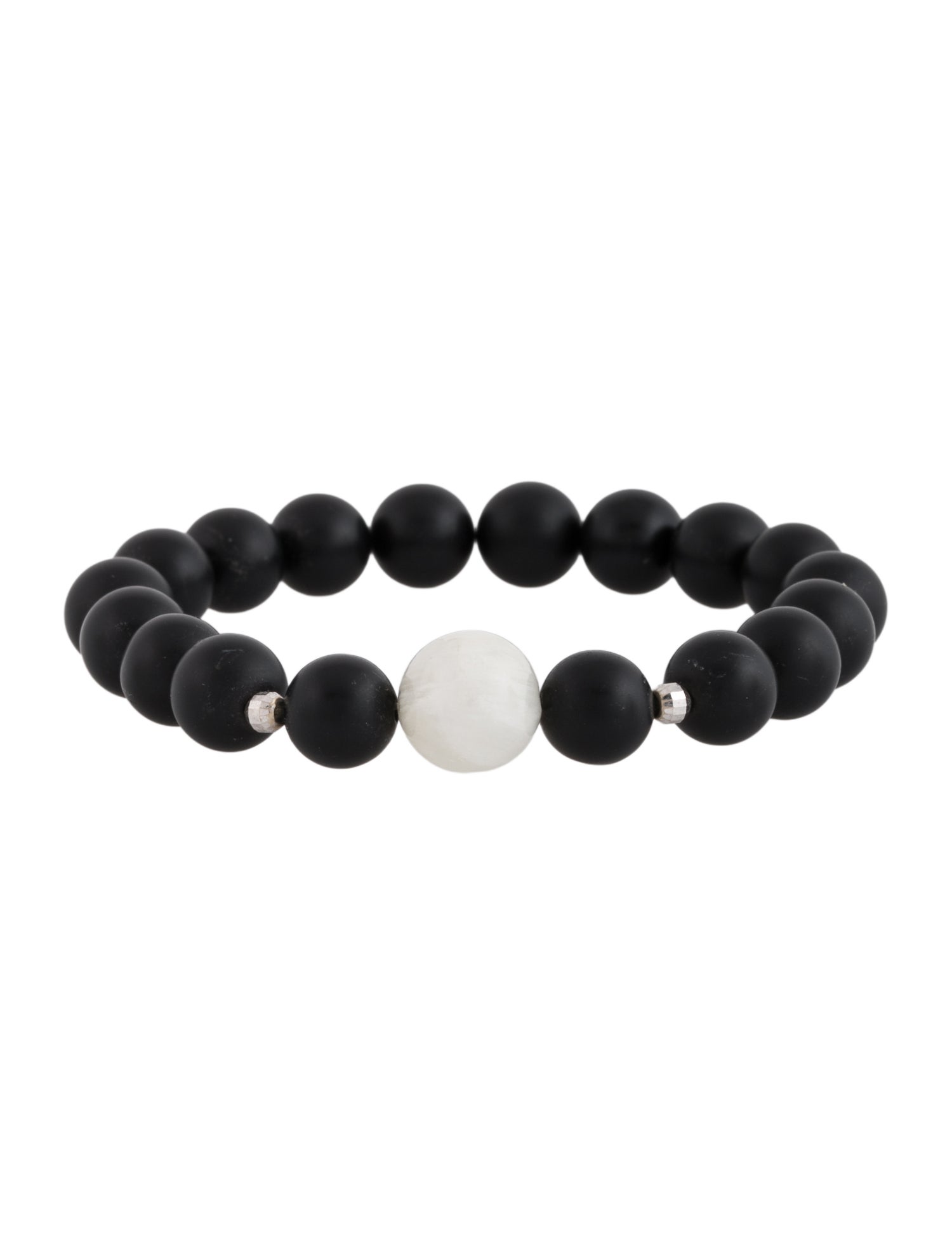 Bracelet 14K Onyx & Moonstone Bead