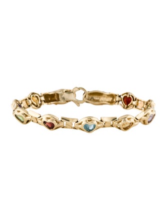 Bracelet 14K Multistone Panther Heart Link Bracelet