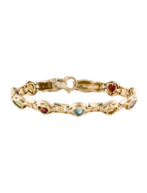 Bracelet 14K Multistone Panther Heart Link Bracelet