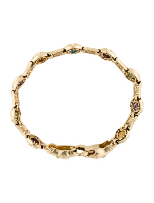 Bracelet 14K Multistone Panther Heart Link Bracelet