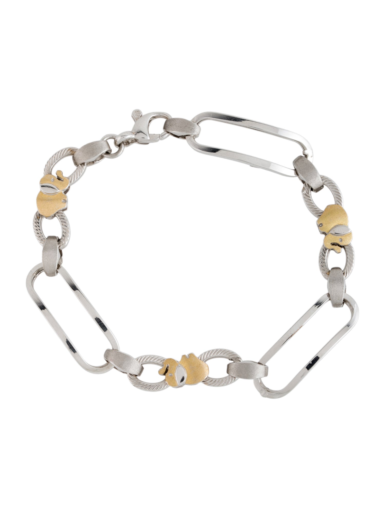 Bracelet 18K Two-Tone Elephants Link