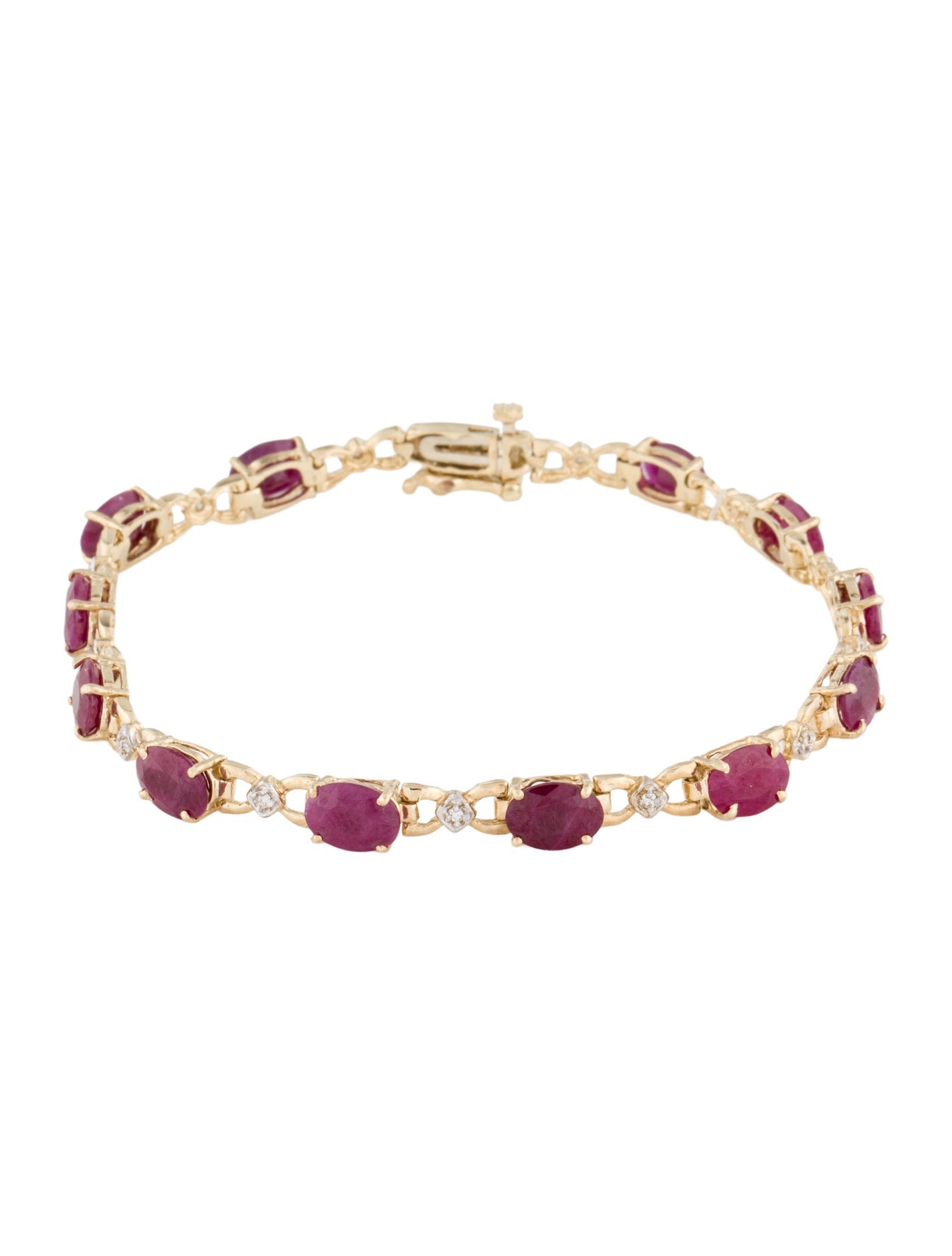 Bracelet 14K 9.84ctw Ruby & Diamond Tennis