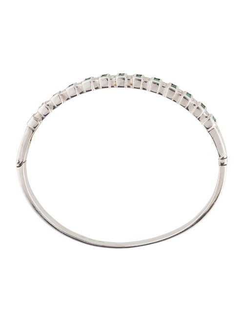 Bracelet 14K Emerald & Diamond Hinged Bangle Bracelet