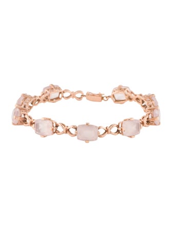 Bracelet 10K 20.00ctw Rose Quartz Station Bracelet