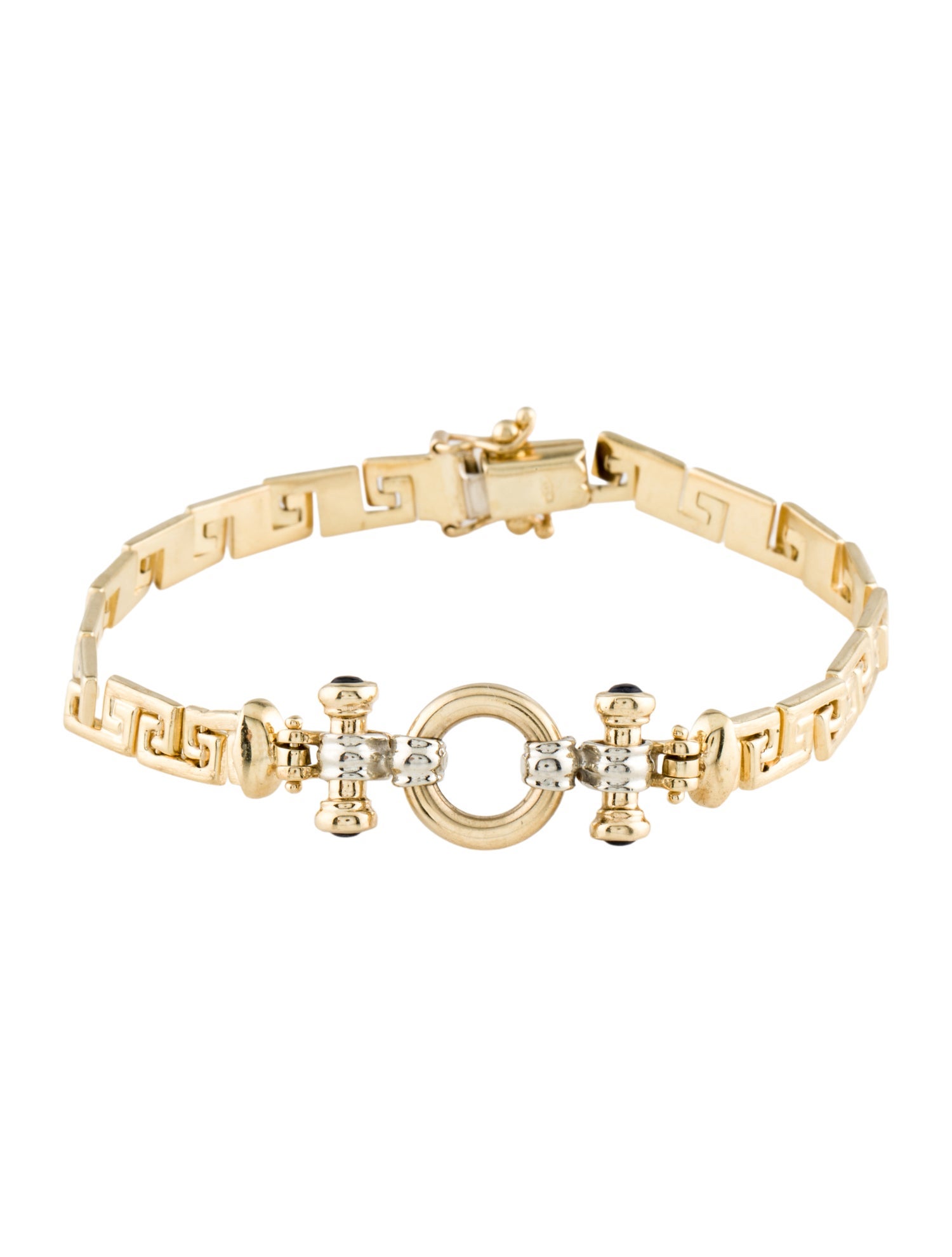 Bracelet 14K Synthetic Spinel Greek Key Link