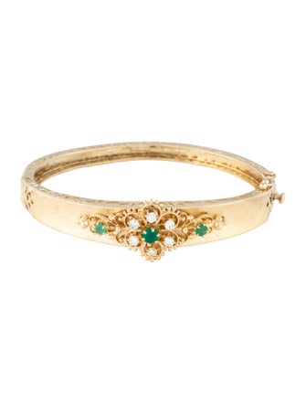 Bracelet 14K Dyed Chalcedony & Diamond Bangle Bracelet