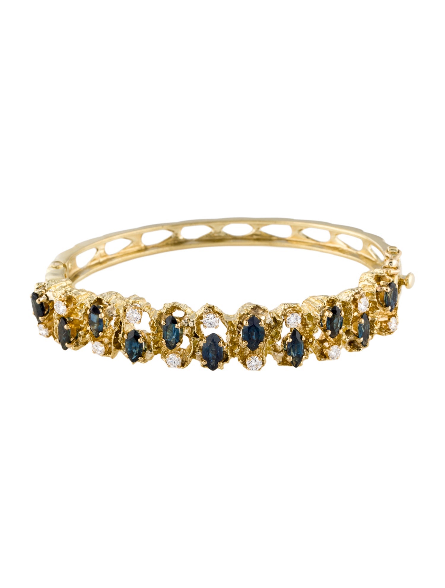 Bracelet 18K 3.40ctw Sapphire & Diamond Bangle Bracelet