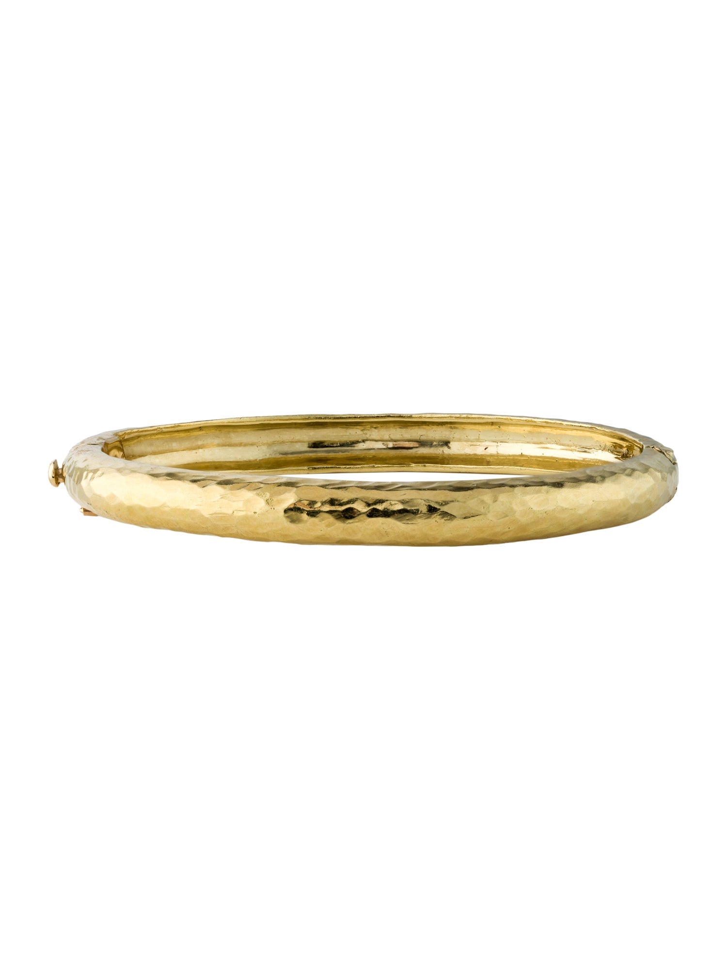 Bracelet 18K Hammered Oval Hinged Bangle