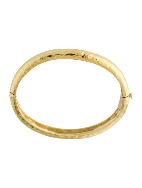 Bracelet 18K Hammered Oval Hinged Bangle Bracelet