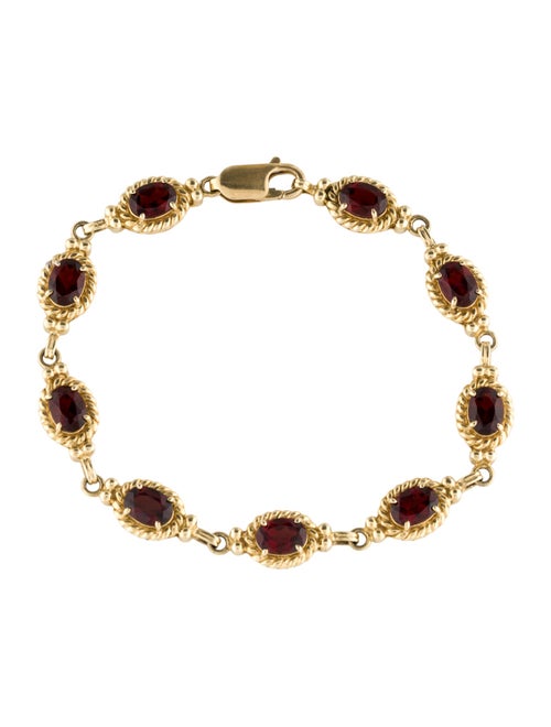 Bracelet 14K 9.00ctw Garnet Station Bracelet