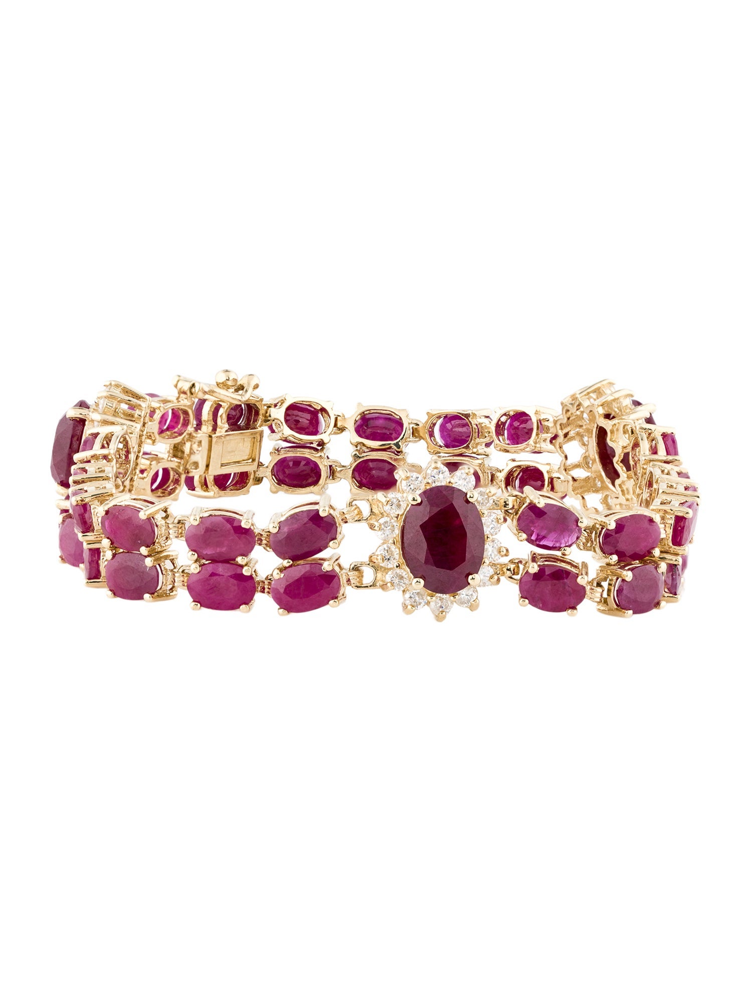 Bracelet 14K 27.00ctw Ruby & Diamond Link