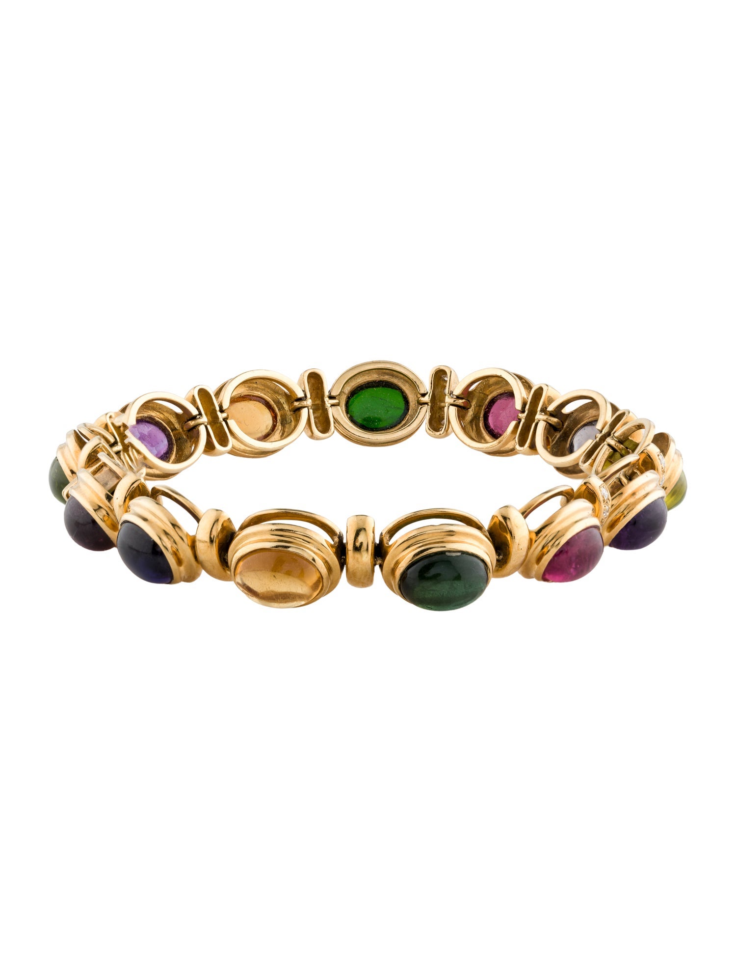 Bracelet 18K Multi-Stone & Diamond Link Bracelet